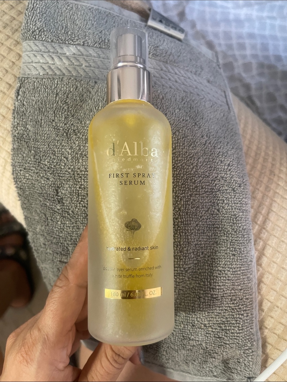 Alba First Spray Serum - Yellow Bottle with Silver Pump